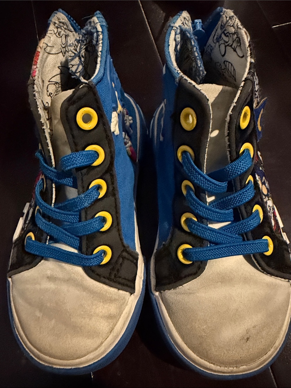 Kids Sonic Blue High-Top Canvas Sneakers